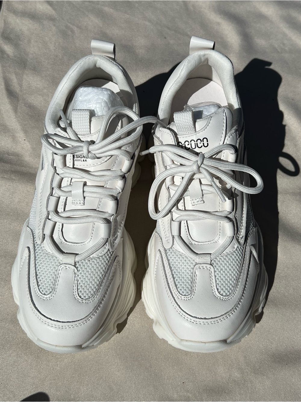 White Chunky Platform Sneakers for Women